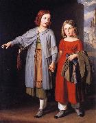 unknow artist The Artist's Daughters on the Way to School Spain oil painting artist